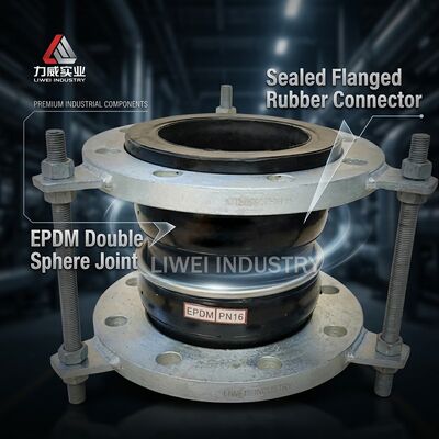 Materiale del corpo EPDM Gioco di gomma flessibile a doppia sfera progettato con estremità a fianco che garantisce sigillatura e flessibilità nei sistemi di trasporto dei fluidi