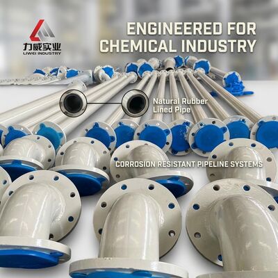 Tubo di gomma resistente alla corrosione e all'abrasione con materiale di rivestimento in gomma naturale, neoprene, EPDM, nitrile per l'industria chimica